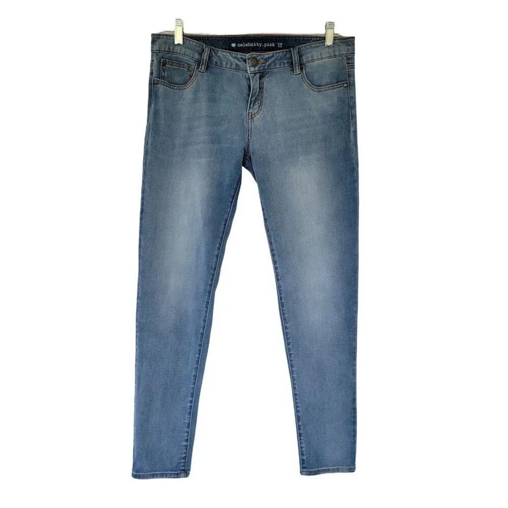 Celebrity Pink Skinny Jeans Womens Size 13 Juniors Blue Light Wash Stretch Denim